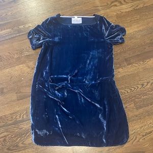 Anthropologie blue velvet dress